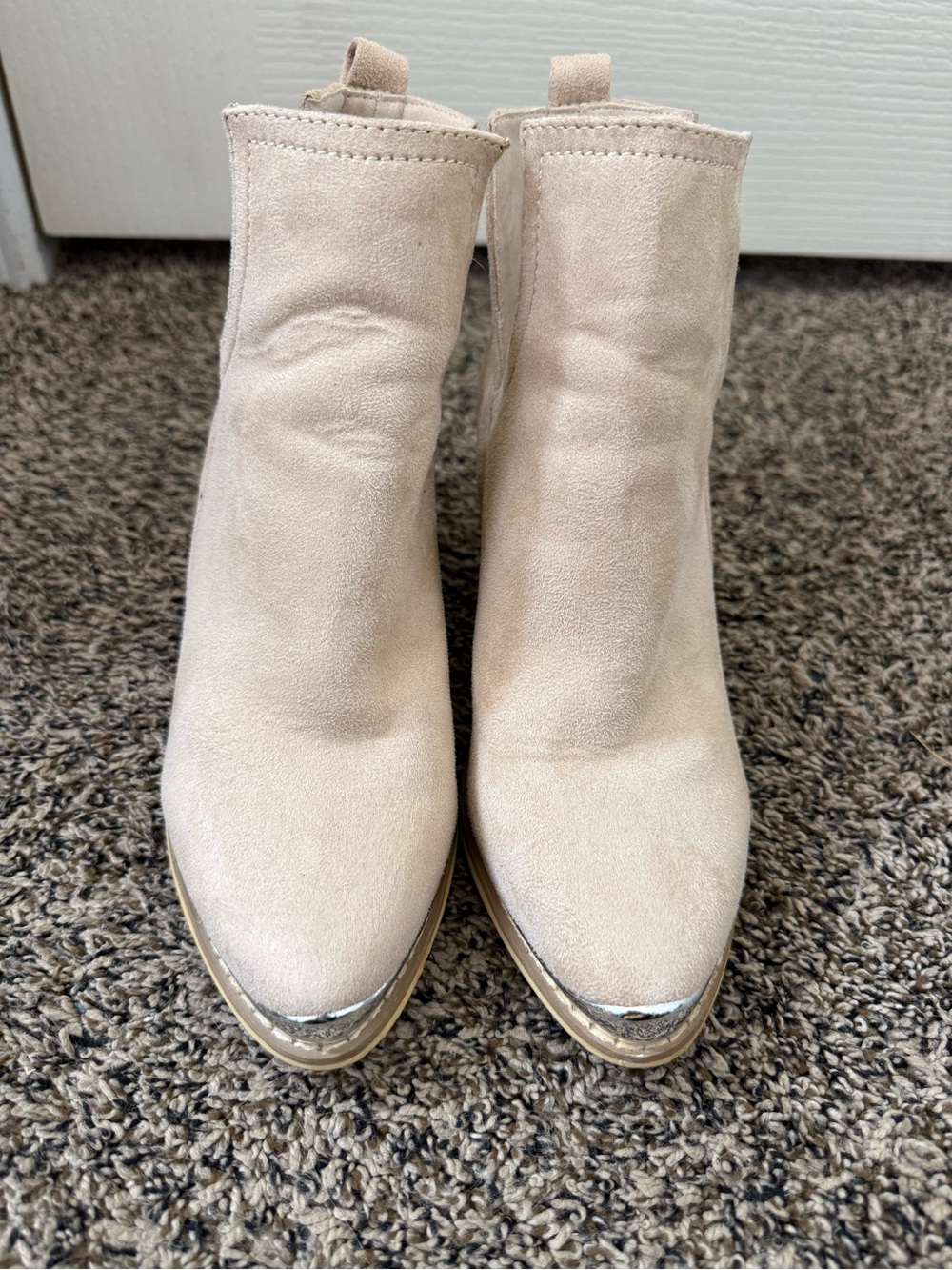 Champagne Luxe Western Ankle Booties